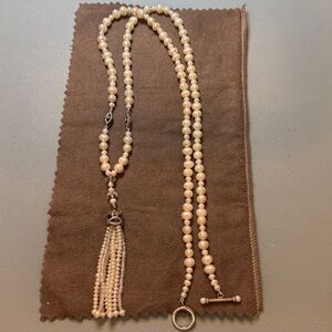 Mignon Faget Pearl Necklace with Toggle Clasp ~ Luz/Obscuro Collection